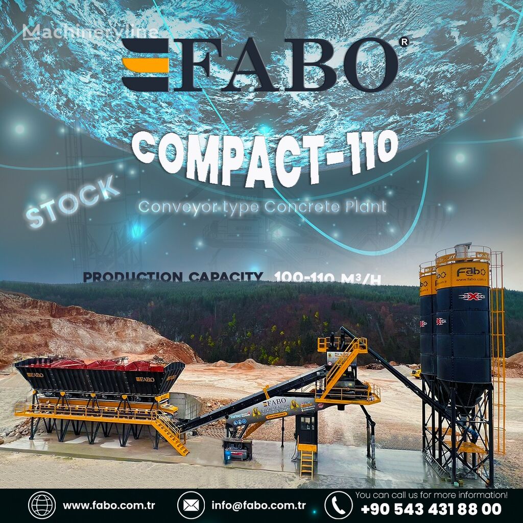 new FABO  COMPACT-110 CONCRETE PLANT | CONVEYOR TYPE