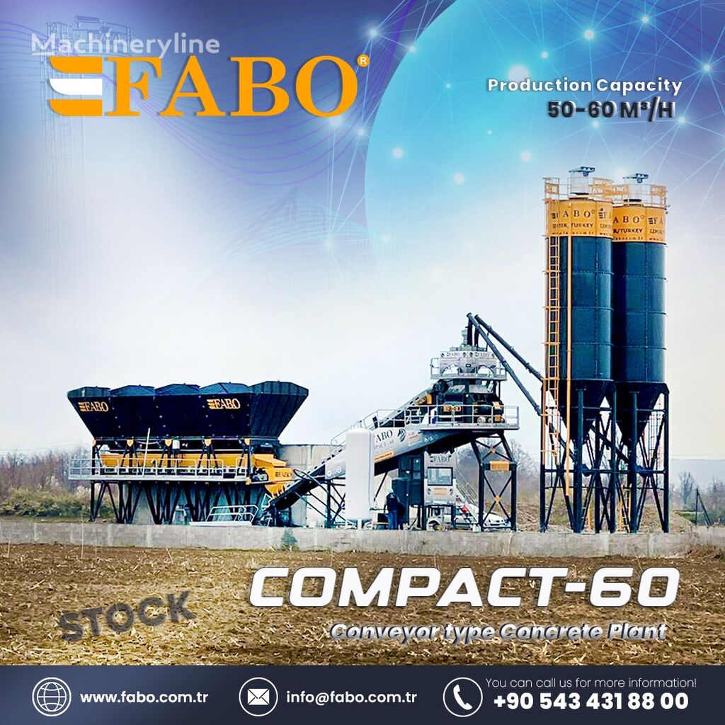 new FABO FABO COMPACT-60 CONCRETE PLANT READY IN STOCK 60 M3/H